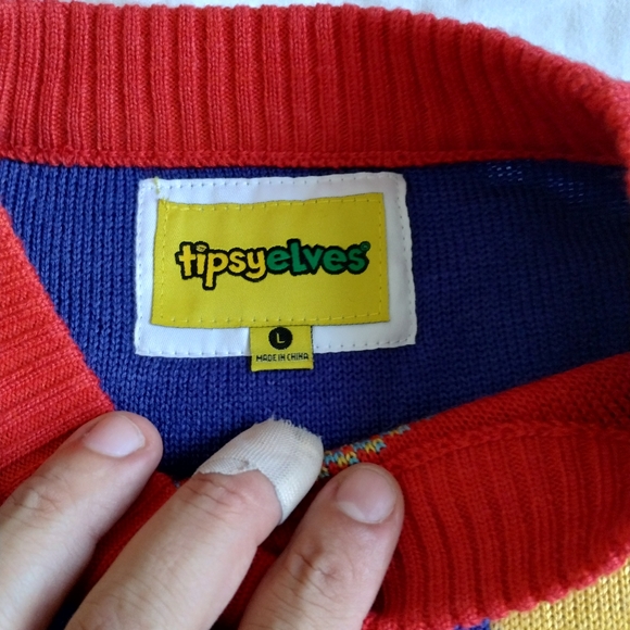 Tipsy Elves LARGE Ugly Christmas Sweater Happy Birthday Jesus - Picture 4 of 5